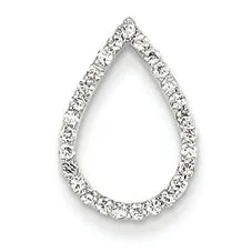 0.2 Carat 14K White Gold Diamond Teardrop Pendant