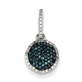 0.2 Carat 14K White Gold White and Blue Diamond Pendant
