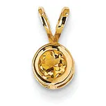 0.3 Carat 14K Gold 4mm Citrine bezel pendant
