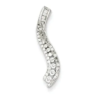 0.3 Carat 14K White Gold 0.25ct Diamond Journey Pendant