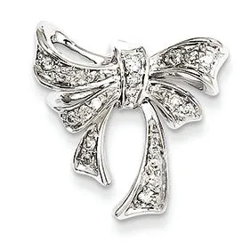 0.3 Carat 14K White Gold & Diamond Bow Pendant Slide