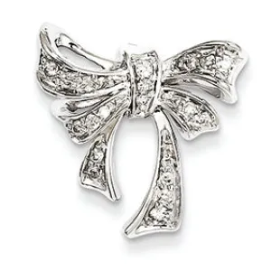 0.3 Carat 14K White Gold & Diamond Bow Pendant Slide