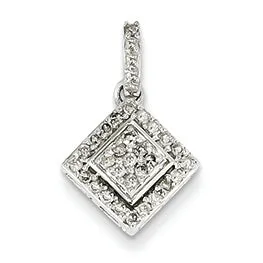 0.3 Carat 14K White Gold Diamond & Cluster Pendant