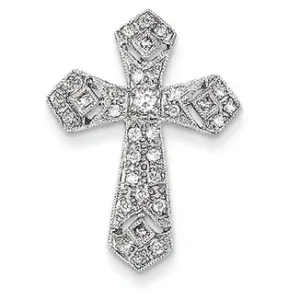 0.3 Carat 14K White Gold Passion Diamond Cross Pendant