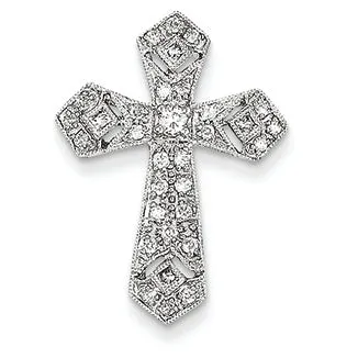 0.3 Carat 14K White Gold Passion Diamond Cross Pendant