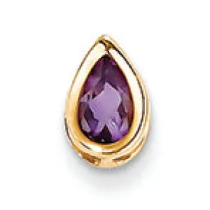 0.4 Carat 14K Gold Yellow Gold Amethyst Bezel Pendant