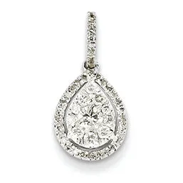 0.4 Carat 14K White Gold Diamond Pear Shape Pendant