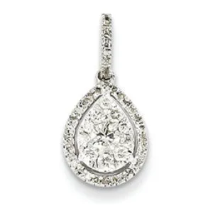 0.4 Carat 14K White Gold Diamond Pear Shape Pendant