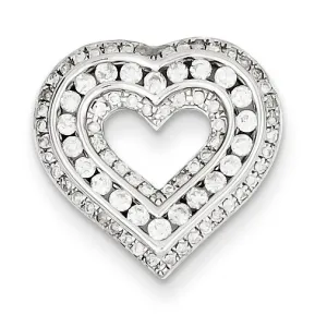 0.5 Carat 14K White Gold 0.5ct Diamond Heart Pendant Slide