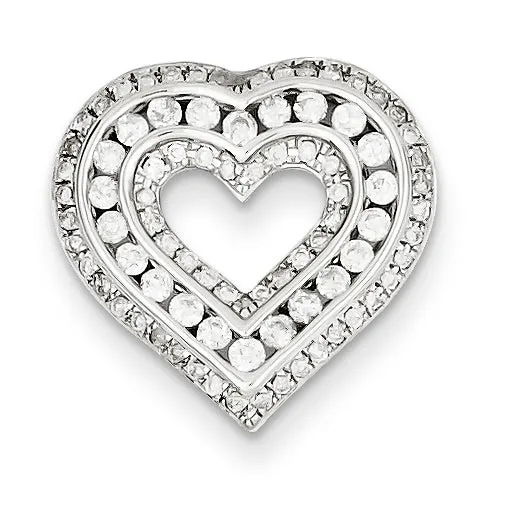 0.5 Carat 14K White Gold 0.5ct Diamond Heart Pendant Slide