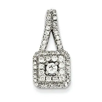 0.5 Carat 14K White Gold 0.5ct Diamond Square Pendant