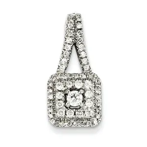 0.5 Carat 14K White Gold 0.5ct Diamond Square Pendant