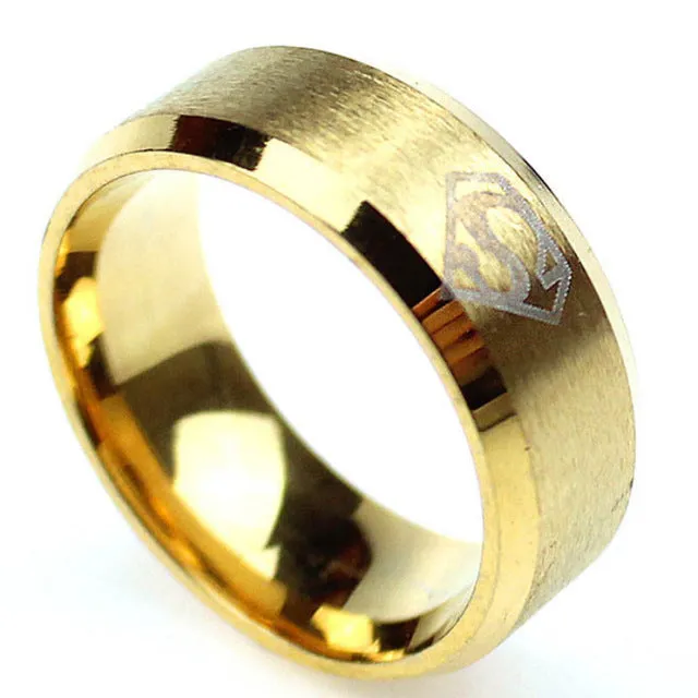 (1 pieces/lot) 100% Stainless Steel Ring Superman Rings Wholesale and Retail