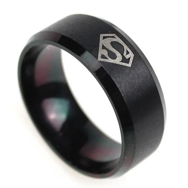 (1 pieces/lot) 100% Stainless Steel Ring Superman Rings Wholesale and Retail