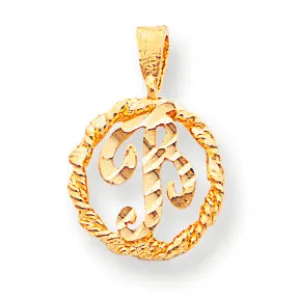 10K Gold Diamond-cut Circle with Initial B Inside Charm
