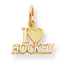 10K Gold Hockey Charm