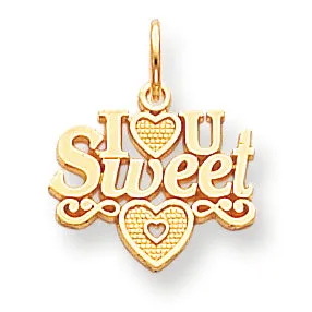 10K Gold I LOVE U SWEET HEART CHARM