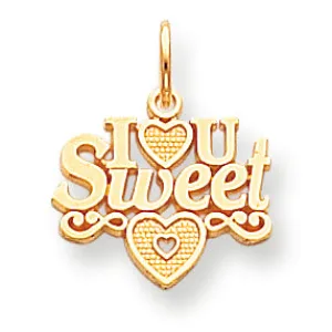 10K Gold I LOVE U SWEET HEART CHARM