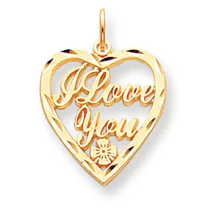 10K Gold I LOVE YOU HEART CHARM