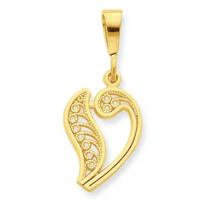 10K Gold Initial V Charm
