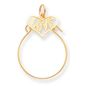 10K Gold Love in Heart Charm Holder