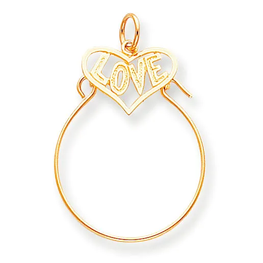 10K Gold Love in Heart Charm Holder