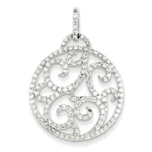 1.1 Carat 14K White Gold Fancy Diamond Pendant