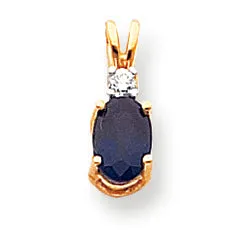 1.3 Carat 14K Gold Sapphire Diamond pendant