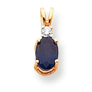 1.3 Carat 14K Gold Sapphire Diamond pendant