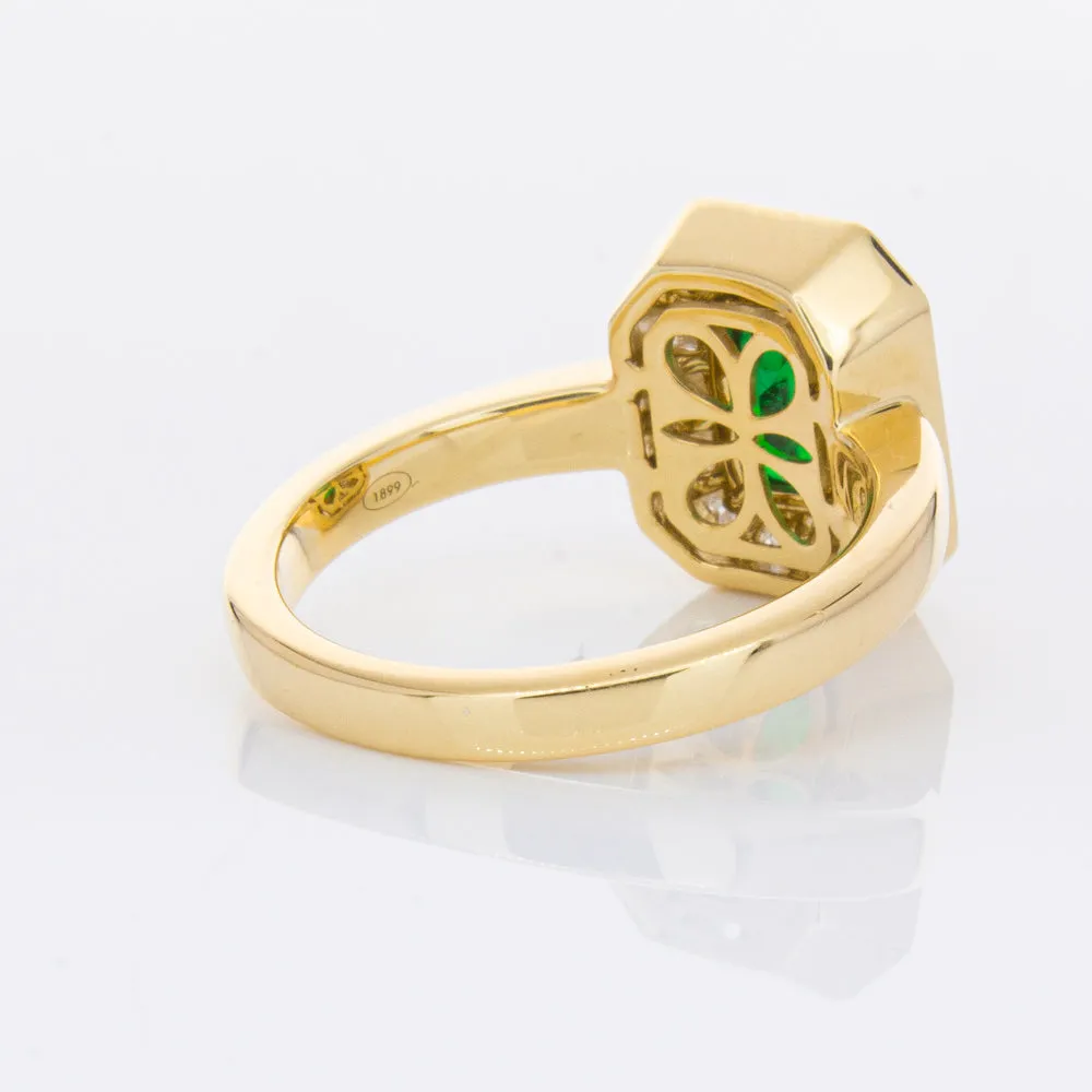 18ct Yellow Gold 1.13ct Emerald & Diamond Ring