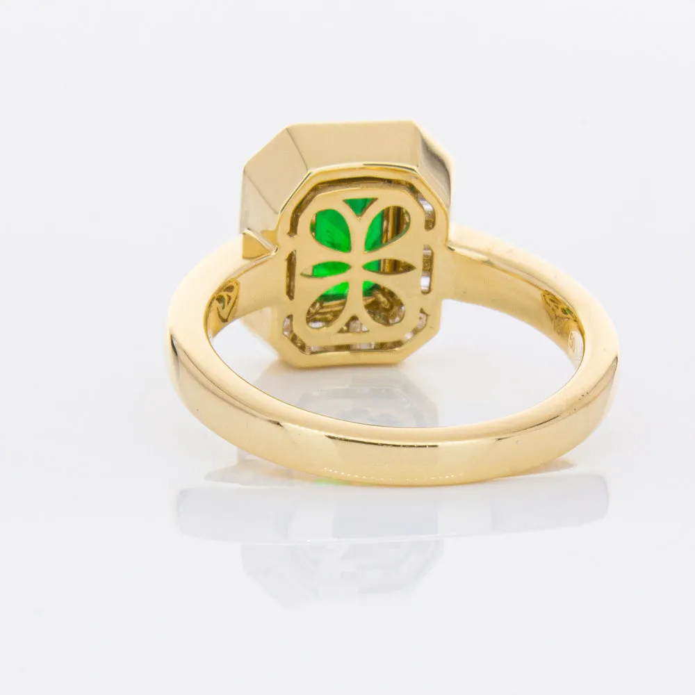 18ct Yellow Gold 1.13ct Emerald & Diamond Ring