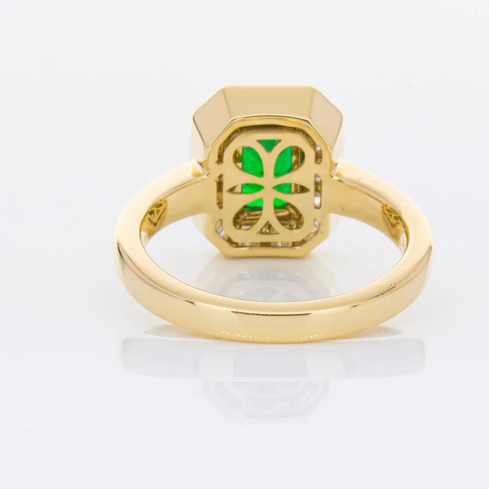 18ct Yellow Gold 1.13ct Emerald & Diamond Ring