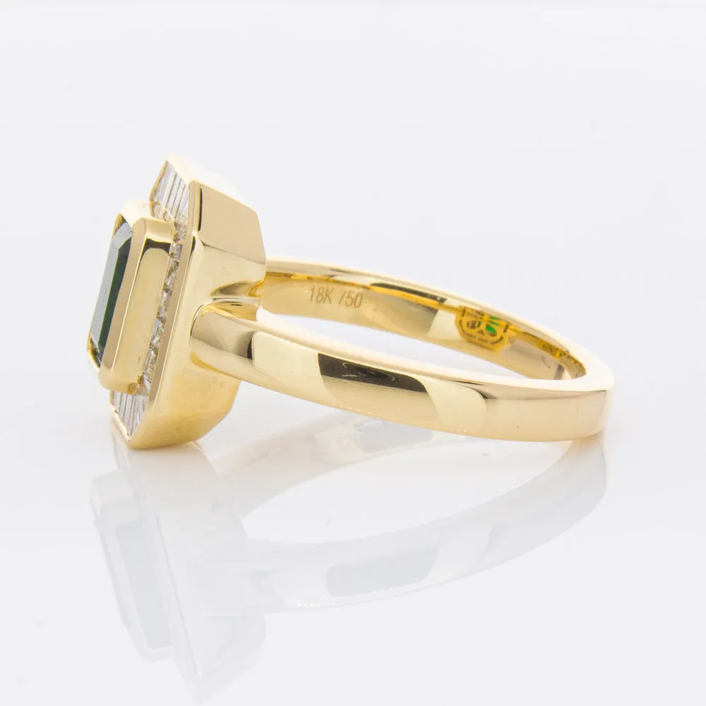 18ct Yellow Gold 1.13ct Emerald & Diamond Ring
