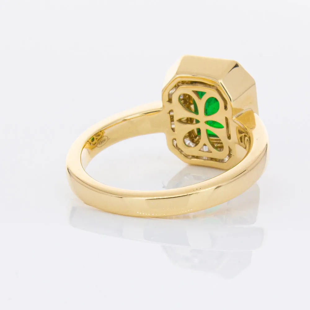 18ct Yellow Gold 1.13ct Emerald & Diamond Ring