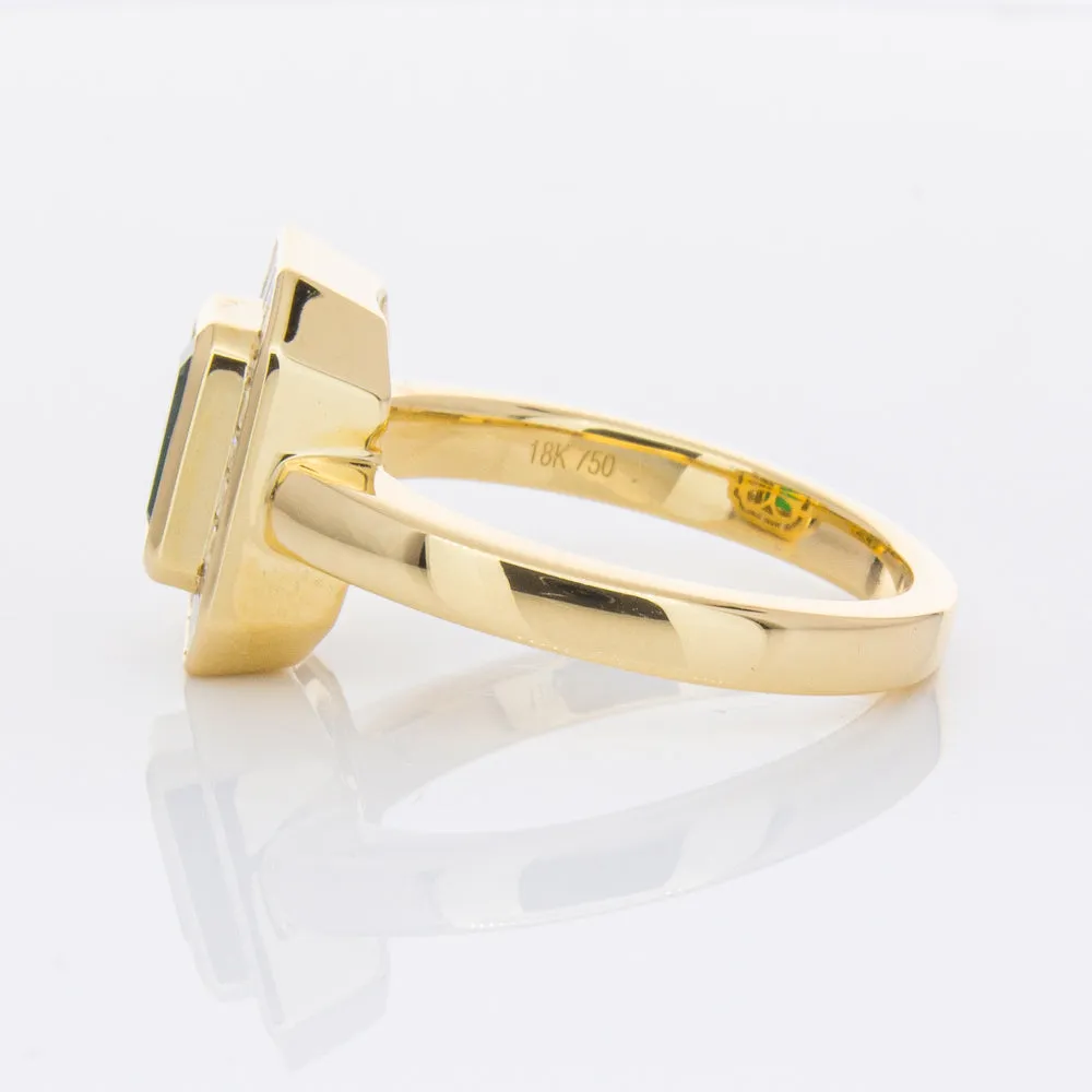18ct Yellow Gold 1.13ct Emerald & Diamond Ring