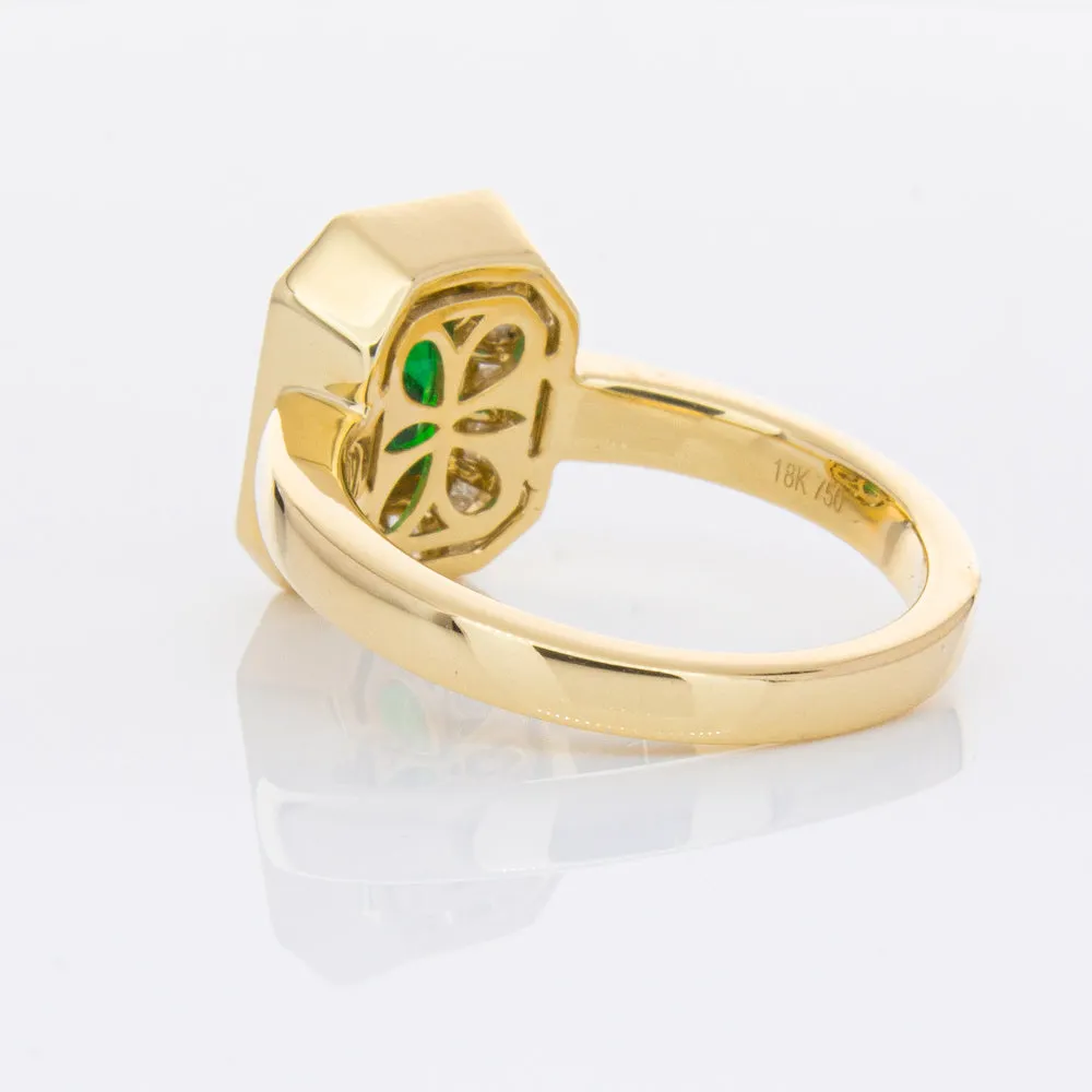18ct Yellow Gold 1.13ct Emerald & Diamond Ring