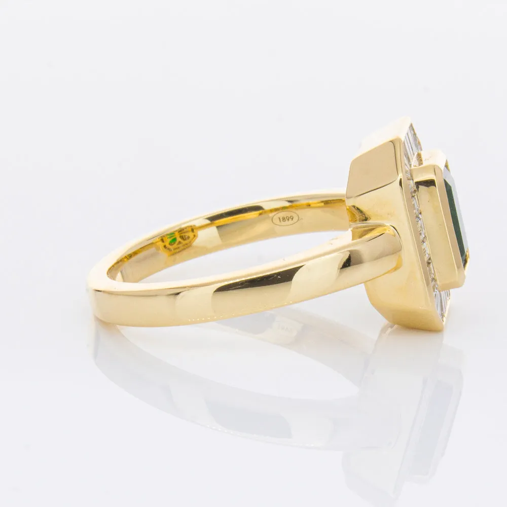 18ct Yellow Gold 1.13ct Emerald & Diamond Ring