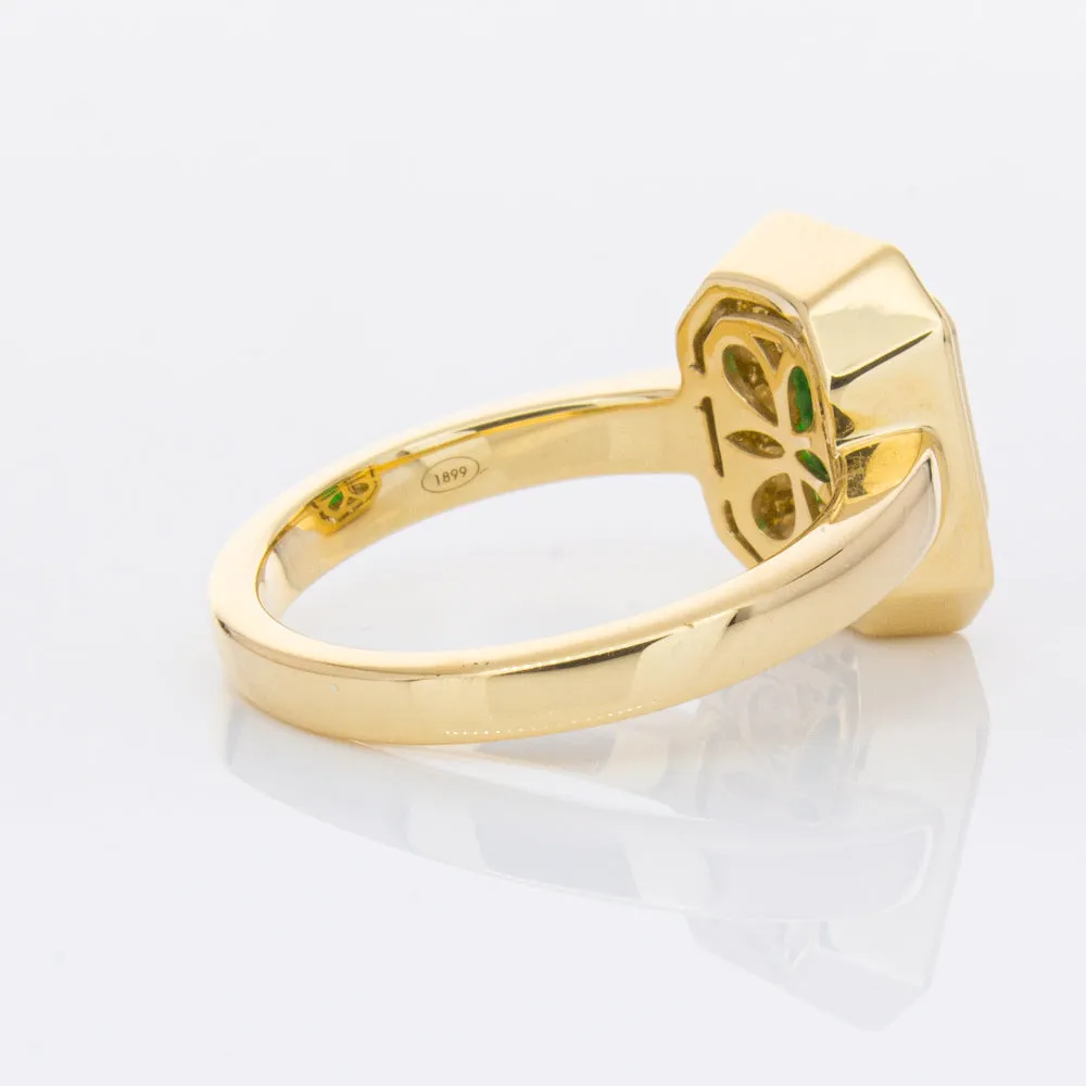 18ct Yellow Gold 1.13ct Emerald & Diamond Ring