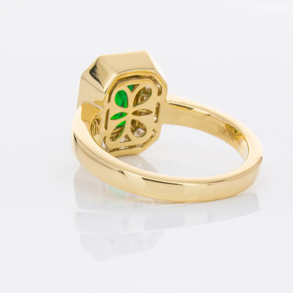 18ct Yellow Gold 1.13ct Emerald & Diamond Ring