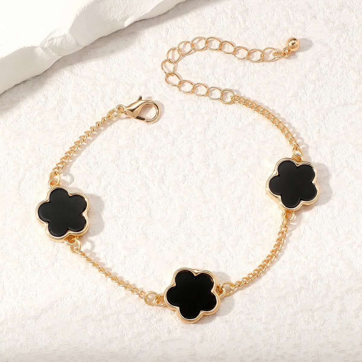 18K Gold Butterfly/Clover Design Exquisite Unique Bracelet