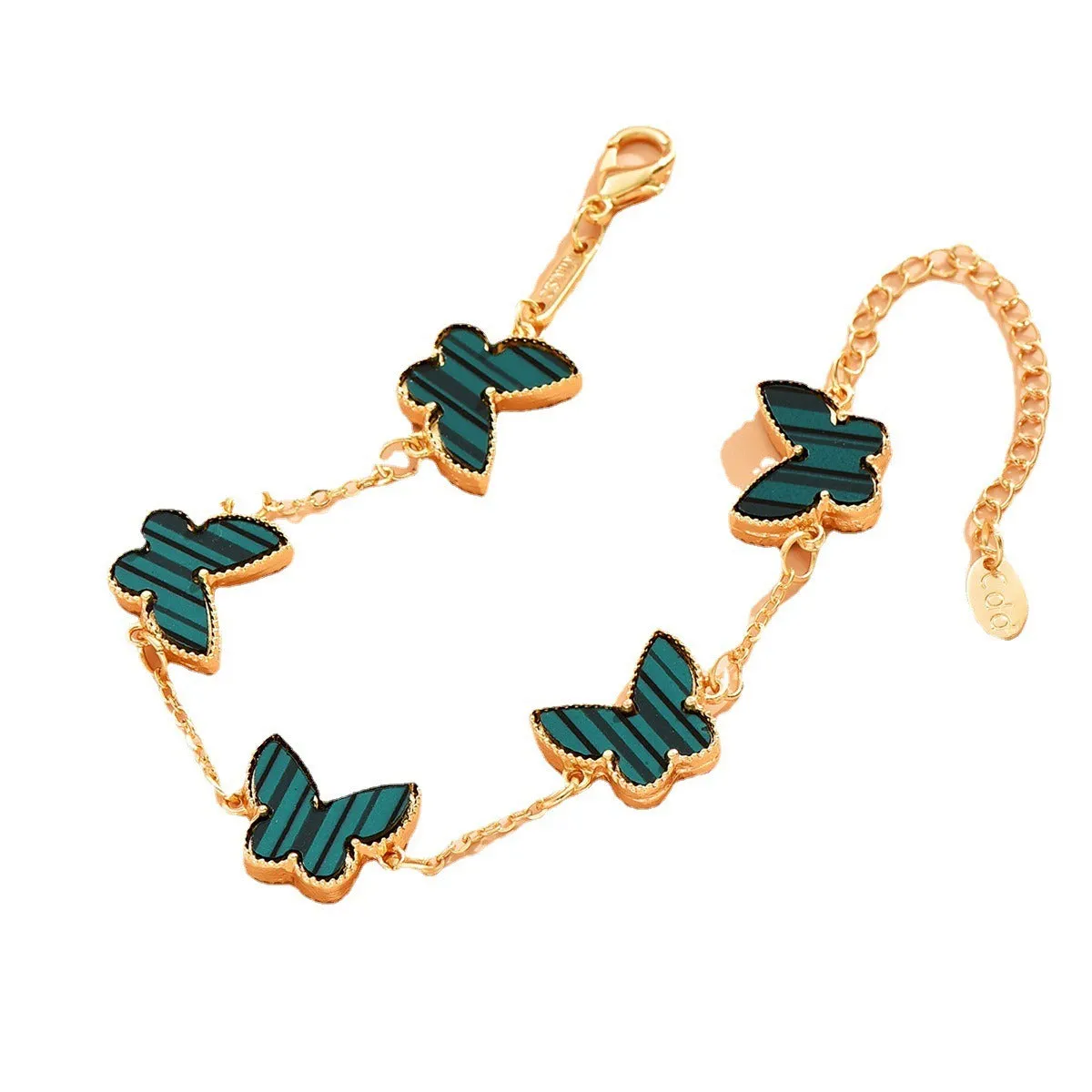 18K Gold Butterfly/Clover Design Exquisite Unique Bracelet
