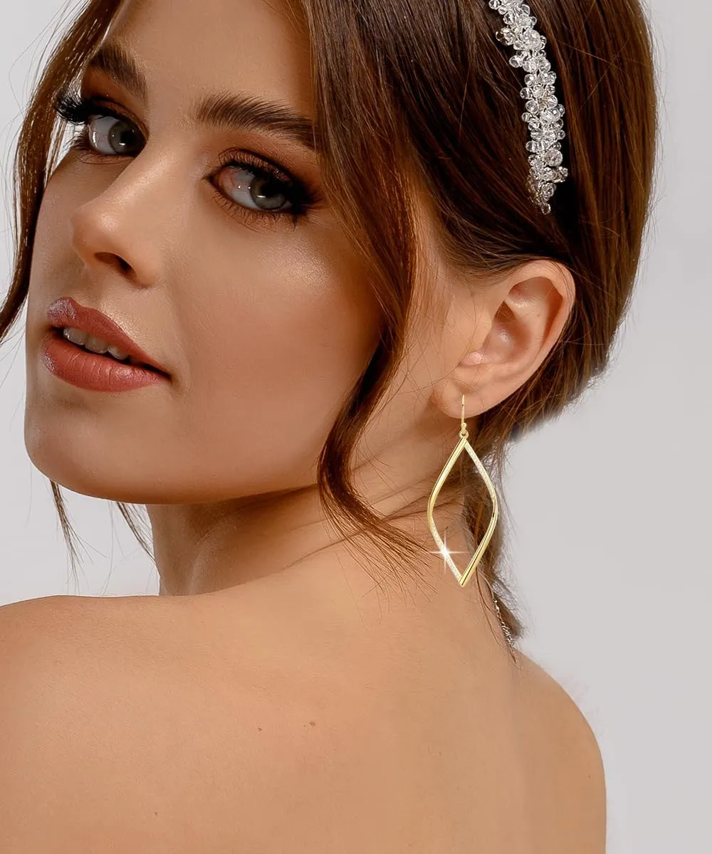 18K Gold Plated Dangle Earrings for Women, Gold Drop Dangling Earrings Hypoallergenic Jewelry Gift