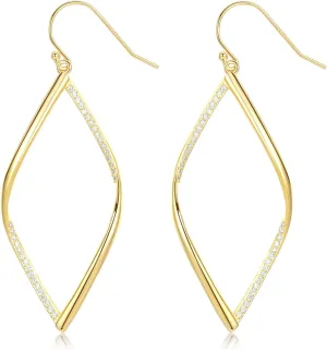 18K Gold Plated Dangle Earrings for Women, Gold Drop Dangling Earrings Hypoallergenic Jewelry Gift