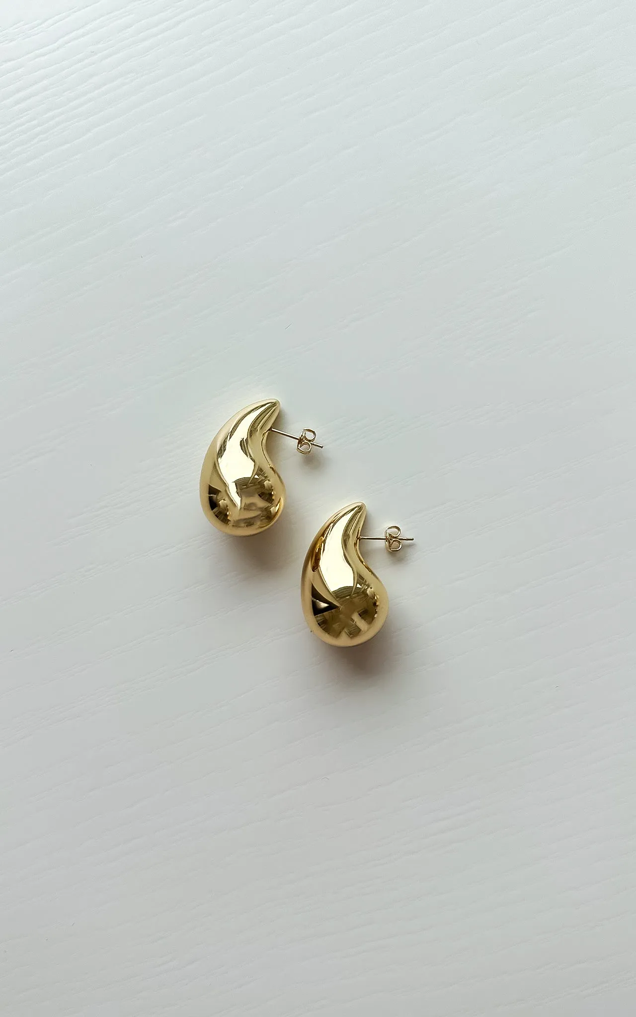 18K Gold Plated Waterdrop Large Chunky Trendy Stud Earrings