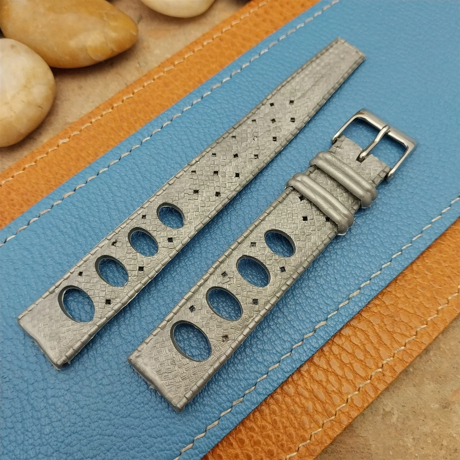 18mm Rally Skindiver Grey Tropical Dive Watch 1960s Unused Vintage Watch Band