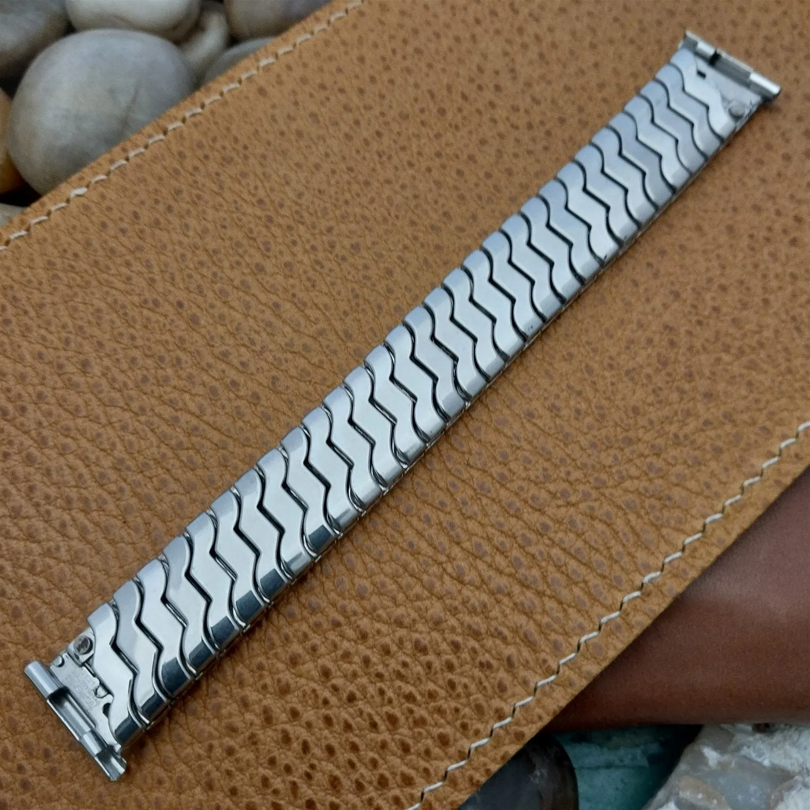 1950s Forstner 16mm 18mm 19mm nos Stainless Steel Classic Expansion Watch Band