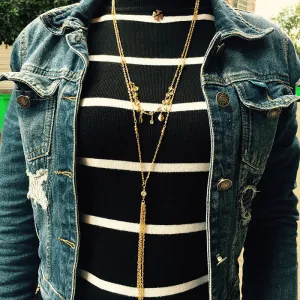 2016 Summer Jewellery Gold Tassle Chain Pendant Necklace For Women Long Choker Necklaces colar Femme collares Newe Boho Jewelry