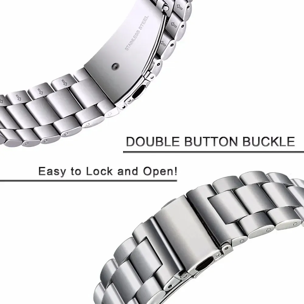 22mm 20mm Strap for Samsung Galaxy 7 6 5 4 40/44mm 6Classic Gear S3 Active2 Stainless Steel Bracelet for Huawei GT3 4Pro Amazfit