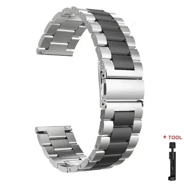 22mm 20mm Strap for Samsung Galaxy 7 6 5 4 40/44mm 6Classic Gear S3 Active2 Stainless Steel Bracelet for Huawei GT3 4Pro Amazfit