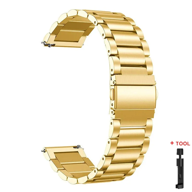 22mm 20mm Strap for Samsung Galaxy 7 6 5 4 40/44mm 6Classic Gear S3 Active2 Stainless Steel Bracelet for Huawei GT3 4Pro Amazfit